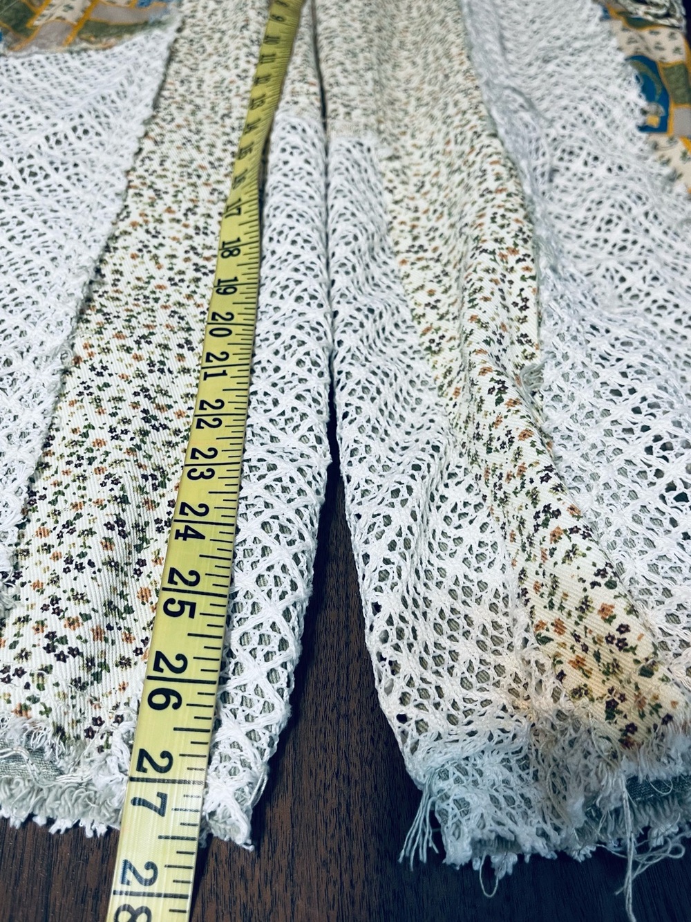 POL Cream Patchwork Wide-Leg Pants with Green Star Accent - Picture 8 of 8